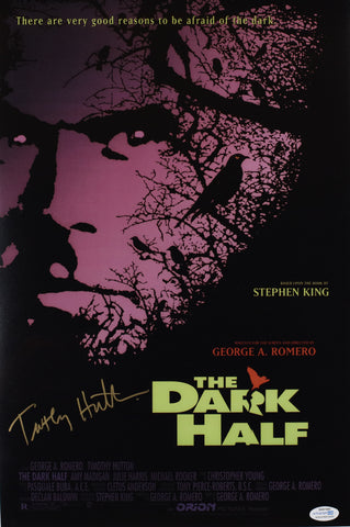 TIMOTHY HUTTON SIGNED THE DARK HALF 12X18 MOVIE POSTER ACOA