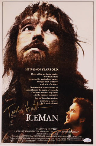 TIMOTHY HUTTON SIGNED ICEMAN 12X18 MOVIE POSTER ACOA