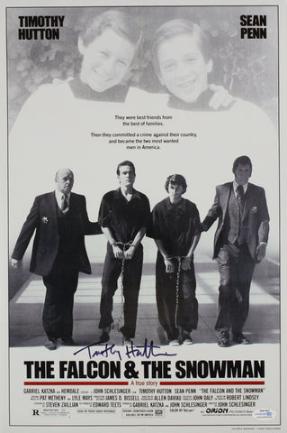 TIMOTHY HUTTON SIGNED THE FALCON & THE SNOWMAN 12X18 MOVIE POSTER ACOA