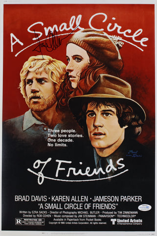 KAREN ALLEN SIGNED A SMALL CIRCLE OF FRIENDS 12X18 MOVIE POSTER ACOA