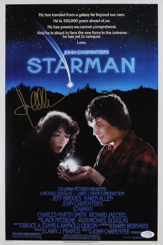 KAREN ALLEN SIGNED STARMAN 12X18 MOVIE POSTER ACOA