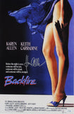 KAREN ALLEN SIGNED BACKFIRE 12X18 MOVIE POSTER ACOA