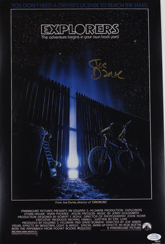 JOE DANTE SIGNED EXPLORERS 12X18 MOVIE POSTER ACOA