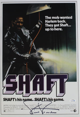 RICHARD ROUNDTREE SIGNED SHAFT 12X18 MOVIE POSTER ACOA