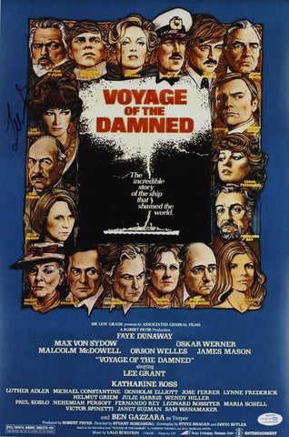 LEE GRANT SIGNED VOYAGE OF THE DAMNED 12X18 MOVIE POSTER ACOA