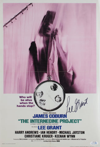LEE GRANT SIGNED THE INTERNECINE PROJECT 12X18 MOVIE POSTER ACOA