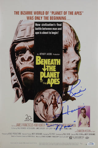 LINDA HARRISON SIGNED BENEATH THE PLANET OF THE APES 12X18 MOVIE POSTER 3 ACOA