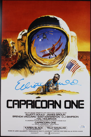 ELLIOTT GOULD SIGNED CAPRICORN ONE 12X18 MOVIE POSTER ACOA