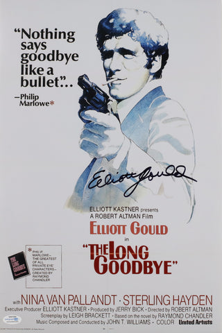 ELLIOTT GOULD SIGNED THE LONG GOODBYE 12X18 MOVIE POSTER ACOA
