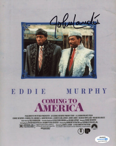 JOHN LANDIS SIGNED COMING TO AMERICA 8X10 PHOTO ACOA