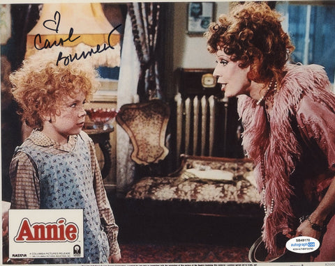 CAROL BURNETT SIGNED ANNIE 8X10 PHOTO ACOA