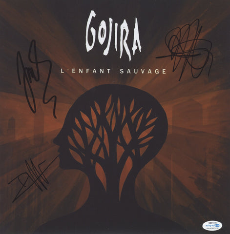 GOJIRA SIGNED L'ENFANT SAUVAGE 12X12 PHOTO ACOA