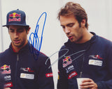 DANIEL RICCIARDO & JEAN-ERIC VERGNE SIGNED TORO ROSSO F1 FORMULA 1 8X10 PHOTO