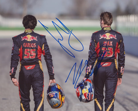 CARLOS SAINZ JR & MAX VERSTAPPEN SIGNED TORO ROSSO F1 FORMULA 1 8X10 PHOTO 3