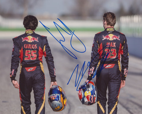 CARLOS SAINZ JR MAX VERSTAPPEN SIGNED TORO ROSSO F1 FORMULA 8X10 PHOTO