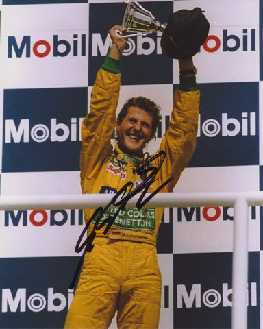 MICHAEL SCHUMACHER SIGNED CAMEL BENETTON FORD F1 FORMULA 1 8X10 PHOTO JSA