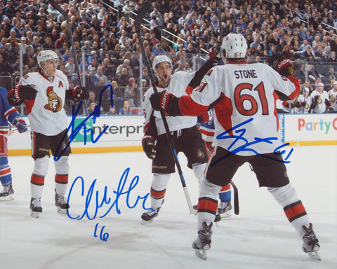 KYLE TURRIS MARK STONE & CLARKE MACARTHUR SIGNED OTTAWA SENATORS 8X10 PHOTO