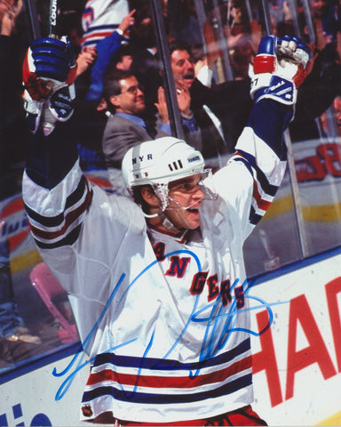 LUC ROBITAILLE SIGNED NEW YORK RANGERS 8X10 PHOTO