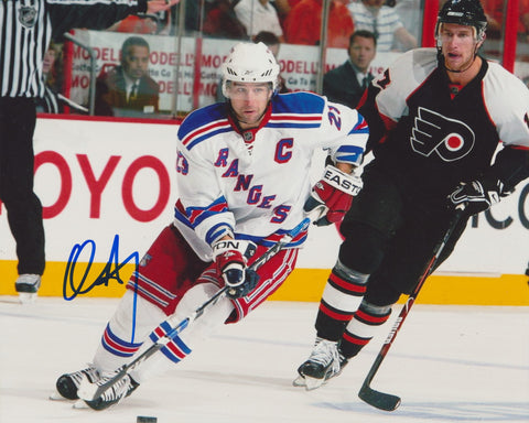 CHRIS DRURY SIGNED NEW YORK RANGERS 8X10 PHOTO