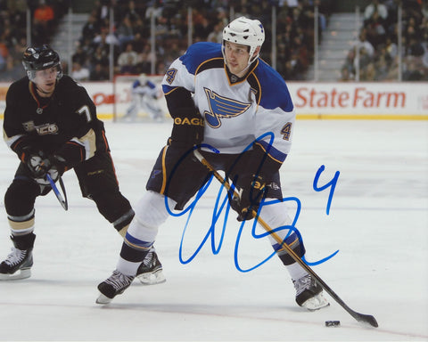 ERIC BREWER SIGNED ST. LOUIS BLUES 8X10 PHOTO