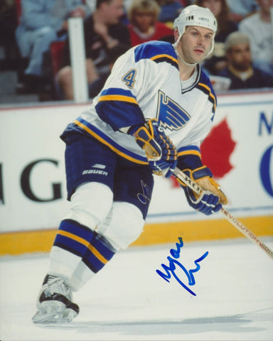 MARC BERGEVIN SIGNED ST. LOUIS BLUES 8X10 PHOTO