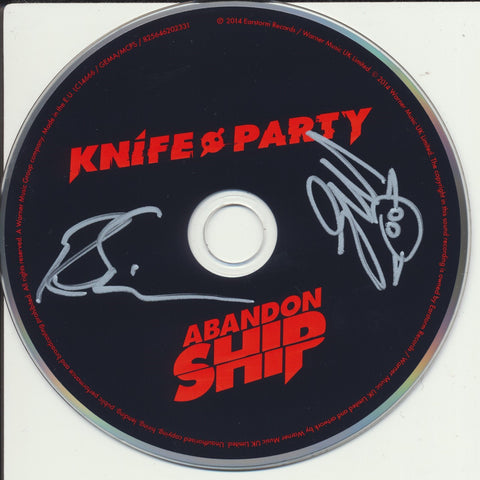 KNIFE PARTY SIGNED ABANDON SHIP CD DISK