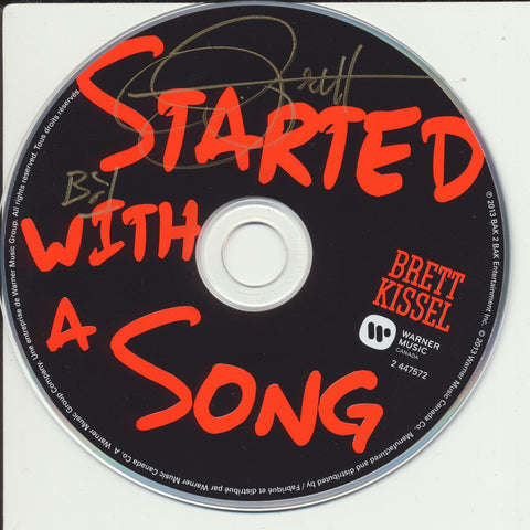 BRETT KISSEL SIGNED STARTED WITH A SONG CD DISK