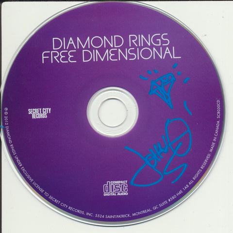 DIAMOND RINGS JOHN O'REGAN SIGNED FREE DIMENSIONAL CD DISK