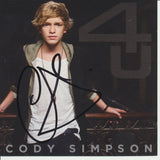 CODY SIMPSON SIGNED 4U CD COVER