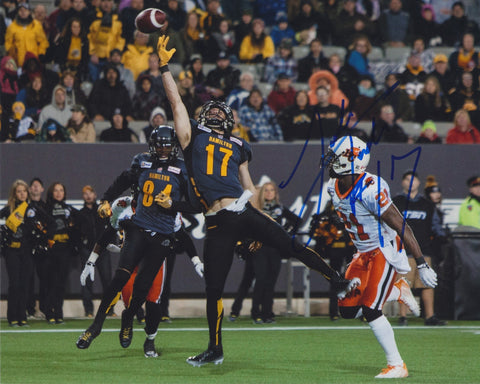 LUKE TASKER SIGNED HAMILTON TIGER CATS 8X10 PHOTO