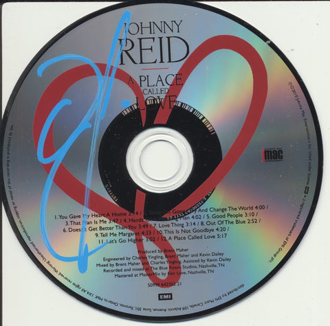 JOHNNY REID SIGNED A PLACE CALLED LOVE CD DISK