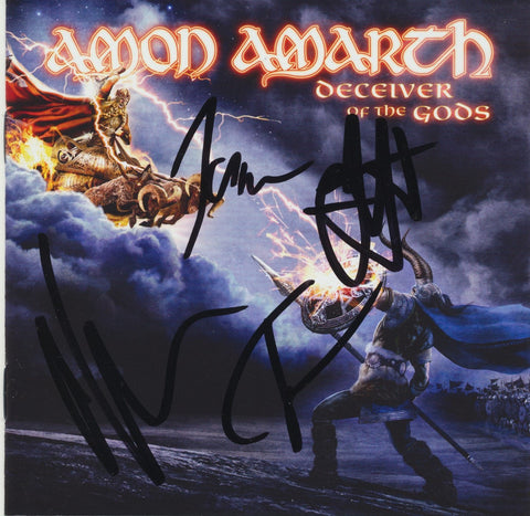 AMON AMARTH SIGNED DECEIVER OF THE GODS CD COVER