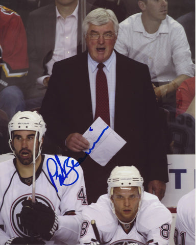 PAT QUINN SIGNED EDMONTON OILERS 8X10 PHOTO