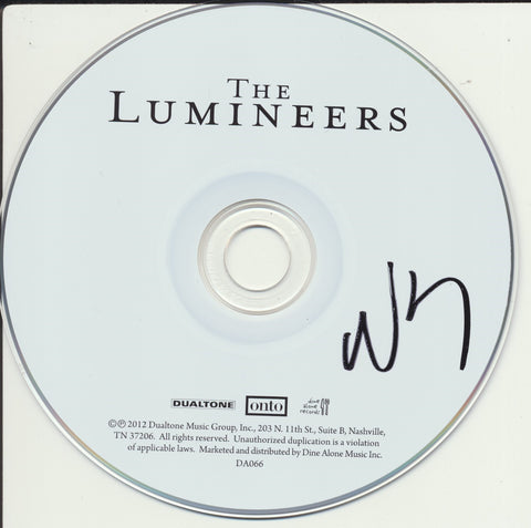 WESLEY SCHULTZ SIGNED THE LUMINEERS CD DISK