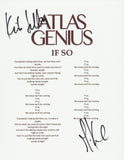 ATLAS GENIUS SIGNED IF SO LYRIC SHEET