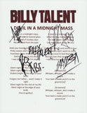 BILLY TALENT SIGNED DEVIL IN A MIDNIGHT MASS LYRIC SHEET