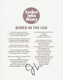 JOSH TILLMAN SIGNED FATHER JOHN MISTY BORED IN THE USA LYRIC SHEET