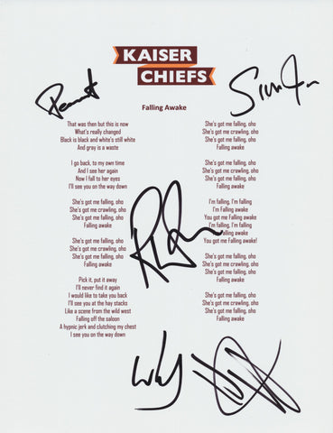 KAISER CHIEFS SIGNED FALLING AWAKE LYRIC SHEET