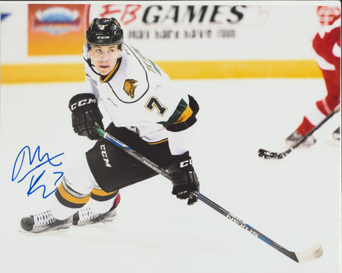 MATTHEW TKACHUK SIGNED LONDON KNIGHTS 8X10 PHOTO