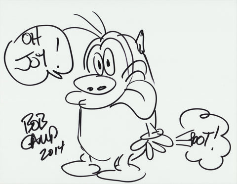 BOB CAMP SIGNED REN AND STIMPY 8.5X11 SKETCH