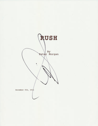 DANIEL BRUHL SIGNED RUSH 106 PAGE FULL SCRIPT