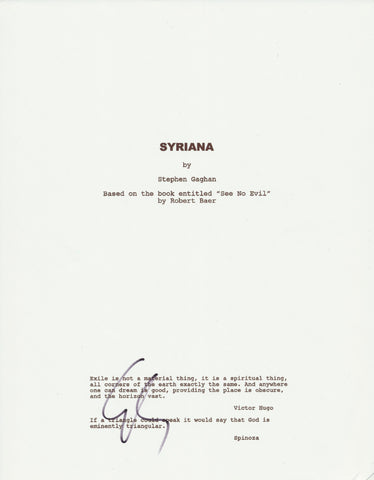 GEORGE CLOONEY SIGNED SYRIANA 130 PAGE FULL SCRIPT