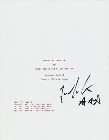 JEAN-MARC VALLEE SIGNED DALLAS BUYERS CLUB 111 PAGE FULL SCRIPT
