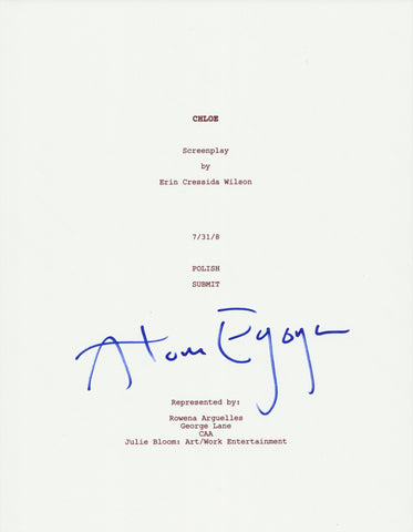 ATOM EGOYAN SIGNED CHLOE 113 PAGE FULL SCRIPT