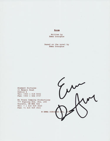 EMMA DONOGHUE SIGNED ROOM 158 PAGE FULL SCRIPT
