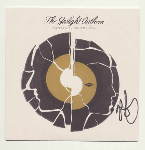 BRIAN FALLON SIGNED THE GASLIGHT ANTHEM "FORTY-FIVE" / YOU GOT LUCKY 7" VINYL RECORD