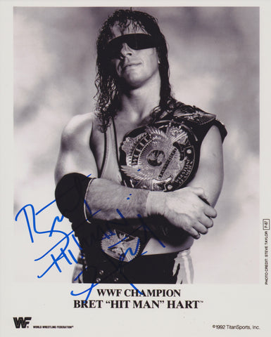 BRET THE HITMAN HART SIGNED WWE WWF 8X10 PHOTO 10