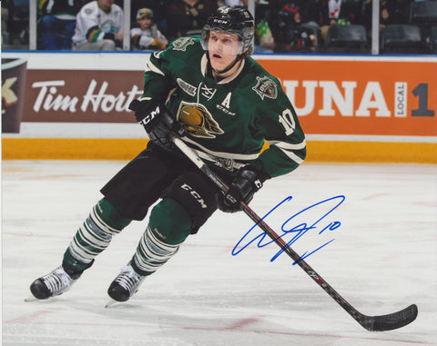 CHRISTIAN DVORAK SIGNED LONDON KNIGHTS 8X10 PHOTO