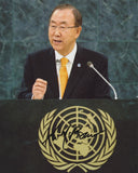 BAN KI MOON SIGNED UN SECRETARY GENERAL 8X10 PHOTO