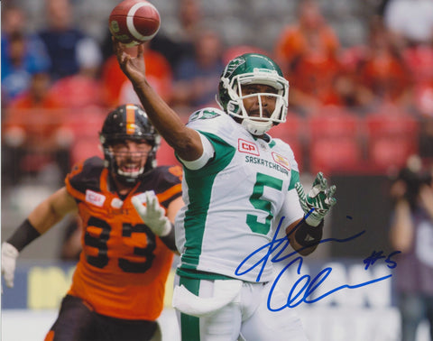 KEVIN GLENN SIGNED SASKATCHEWAN ROUGHRIDERS 8X10 PHOTO